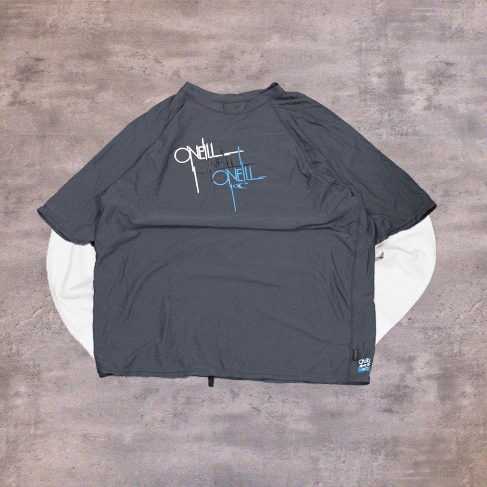 Y2K's 2000's 00's Oneill Tri Logo Swim Surf Charcoal Grey Shirt